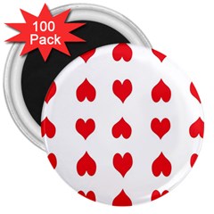 Heart Red Love Valentines Day 3  Magnets (100 pack)