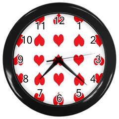 Heart Red Love Valentines Day Wall Clock (Black)