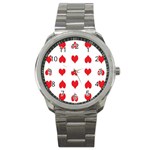 Heart Red Love Valentines Day Sport Metal Watch Front