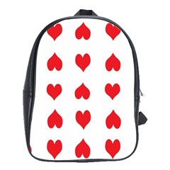 Heart Red Love Valentines Day School Bag (Large)