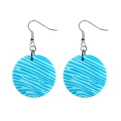 Pattern Texture Blue Mini Button Earrings