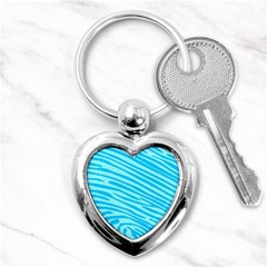 Pattern Texture Blue Key Chain (heart) by HermanTelo