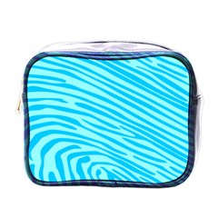 Pattern Texture Blue Mini Toiletries Bag (one Side)