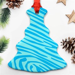 Pattern Texture Blue Christmas Tree Ornament (two Sides)