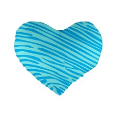 Pattern Texture Blue Standard 16  Premium Heart Shape Cushions