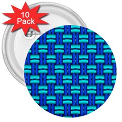 Pattern Graphic Background Image Blue 3  Buttons (10 pack) 