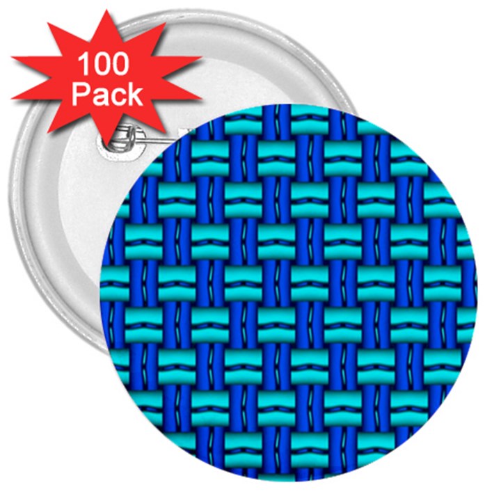 Pattern Graphic Background Image Blue 3  Buttons (100 pack) 