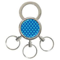 Pattern Graphic Background Image Blue 3-Ring Key Chain