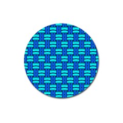 Pattern Graphic Background Image Blue Magnet 3  (round) by HermanTelo