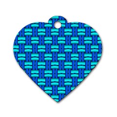 Pattern Graphic Background Image Blue Dog Tag Heart (Two Sides)