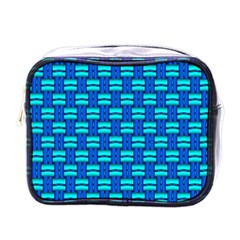 Pattern Graphic Background Image Blue Mini Toiletries Bag (one Side)