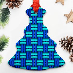 Pattern Graphic Background Image Blue Ornament (Christmas Tree) 