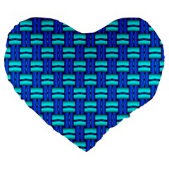 Pattern Graphic Background Image Blue Large 19  Premium Heart Shape Cushions