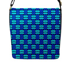 Pattern Graphic Background Image Blue Flap Closure Messenger Bag (l)