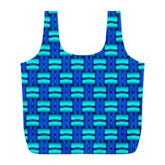 Pattern Graphic Background Image Blue Full Print Recycle Bag (L)