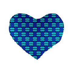 Pattern Graphic Background Image Blue Standard 16  Premium Flano Heart Shape Cushions