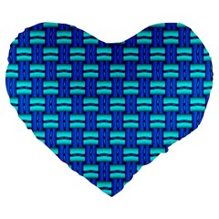 Pattern Graphic Background Image Blue Large 19  Premium Flano Heart Shape Cushions