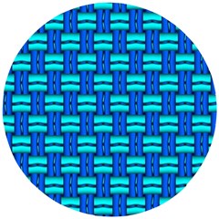 Pattern Graphic Background Image Blue Wooden Puzzle Round