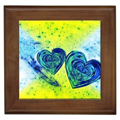 Heart Emotions Love Blue Framed Tile by HermanTelo