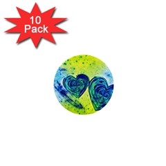 Heart Emotions Love Blue 1  Mini Buttons (10 Pack)  by HermanTelo