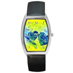 Heart Emotions Love Blue Barrel Style Metal Watch by HermanTelo