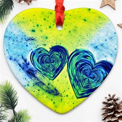 Heart Emotions Love Blue Heart Ornament (two Sides)