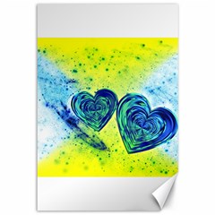 Heart Emotions Love Blue Canvas 12  X 18  by HermanTelo