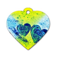 Heart Emotions Love Blue Dog Tag Heart (two Sides) by HermanTelo