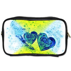 Heart Emotions Love Blue Toiletries Bag (two Sides) by HermanTelo