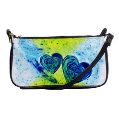 Heart Emotions Love Blue Shoulder Clutch Bag by HermanTelo