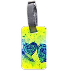 Heart Emotions Love Blue Luggage Tag (two Sides) by HermanTelo