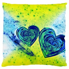 Heart Emotions Love Blue Large Cushion Case (one Side) by HermanTelo