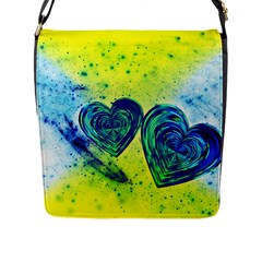 Heart Emotions Love Blue Flap Closure Messenger Bag (l)