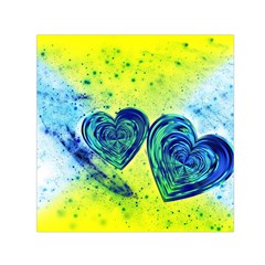 Heart Emotions Love Blue Small Satin Scarf (square) by HermanTelo