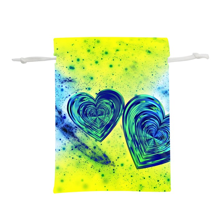 Heart Emotions Love Blue Lightweight Drawstring Pouch (L)