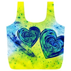 Heart Emotions Love Blue Full Print Recycle Bag (xxl) by HermanTelo