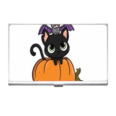 Halloween Cute Cat Business Card Holder by HermanTelo