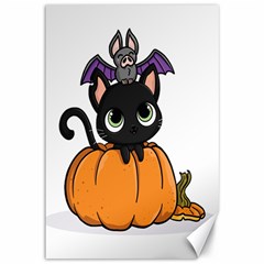 Halloween Cute Cat Canvas 12  X 18 