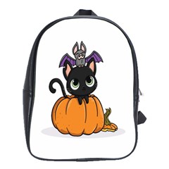 Halloween Cute Cat School Bag (large)