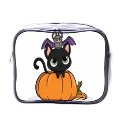 Halloween Cute Cat Mini Toiletries Bag (one Side)