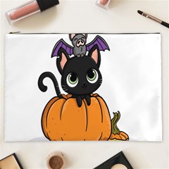 Halloween Cute Cat Cosmetic Bag (xxl) by HermanTelo