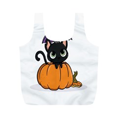 Halloween Cute Cat Full Print Recycle Bag (m)