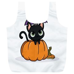 Halloween Cute Cat Full Print Recycle Bag (xl)