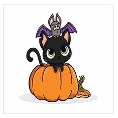 Halloween Cute Cat Large Satin Scarf (square)