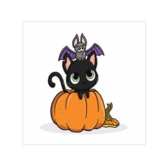 Halloween Cute Cat Small Satin Scarf (square)