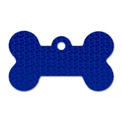 Background Polka Blue Dog Tag Bone (one Side)