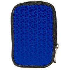 Background Polka Blue Compact Camera Leather Case by HermanTelo