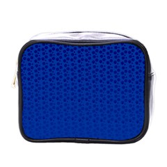 Background Polka Blue Mini Toiletries Bag (one Side)