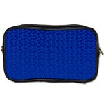 Background Polka Blue Toiletries Bag (Two Sides) Front