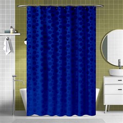 Background Polka Blue Shower Curtain 48  X 72  (small) 